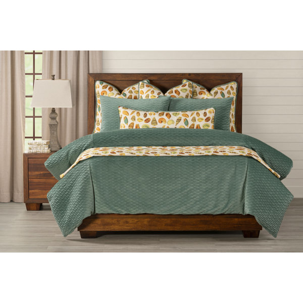 Smithsonian Pleated Velvet Seafoam Green Duvet Cover & Insert Set Wayfair
